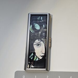 Art Nouveau Style Silver and Black Vanity Case